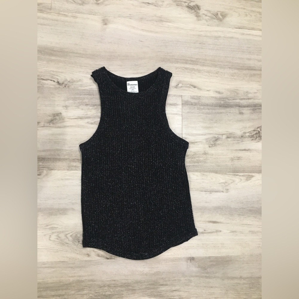 No Boundaries Casual Elegant Metallic Seamless Tank Black Size XXS (1T)